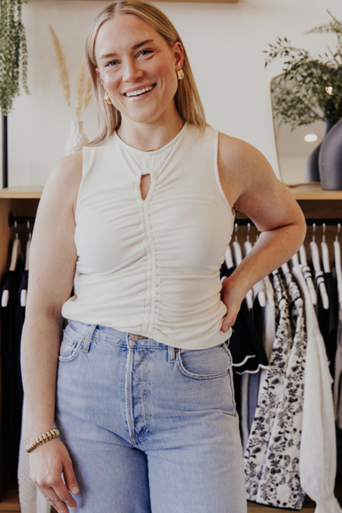 SAGE THE LABEL DAYLIGHT RUCHED KEYHOLE TANK