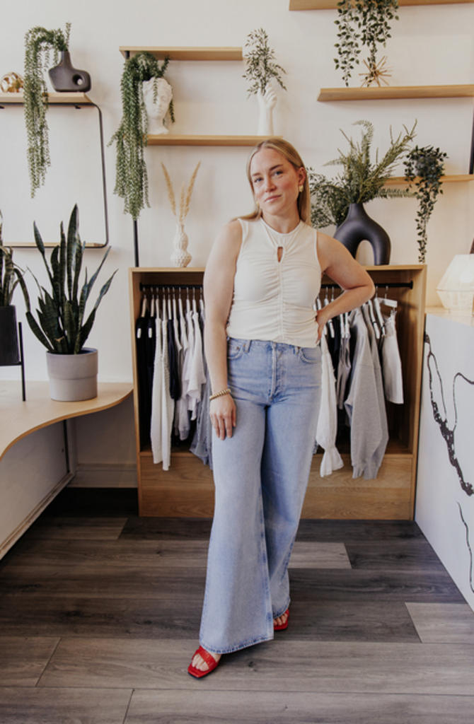 SAGE THE LABEL DAYLIGHT RUCHED KEYHOLE TANK