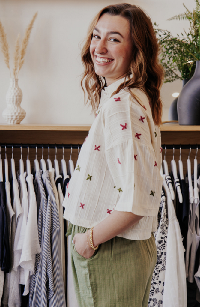 MAISON ANANA COLLEEN POP STITCH BUTTON UP