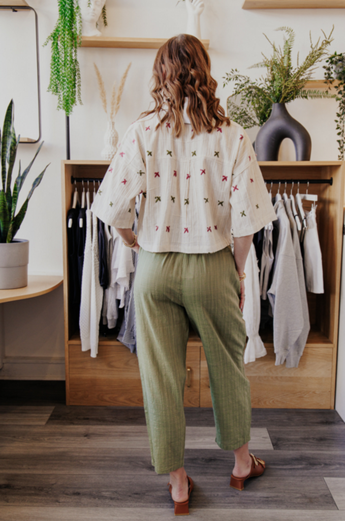 MAISON ANANA COLLEEN POP STITCH BUTTON UP