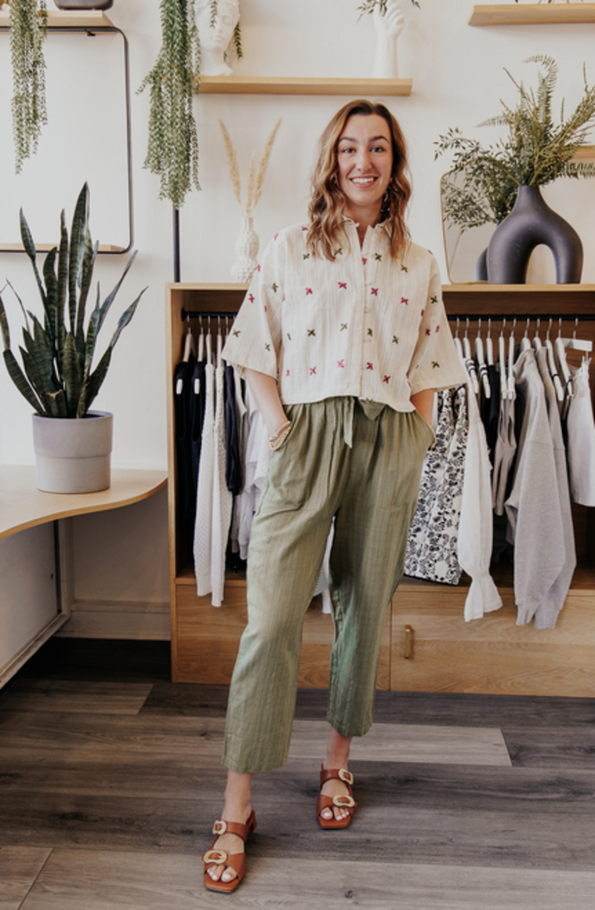 MAISON ANANA COLLEEN POP STITCH BUTTON UP