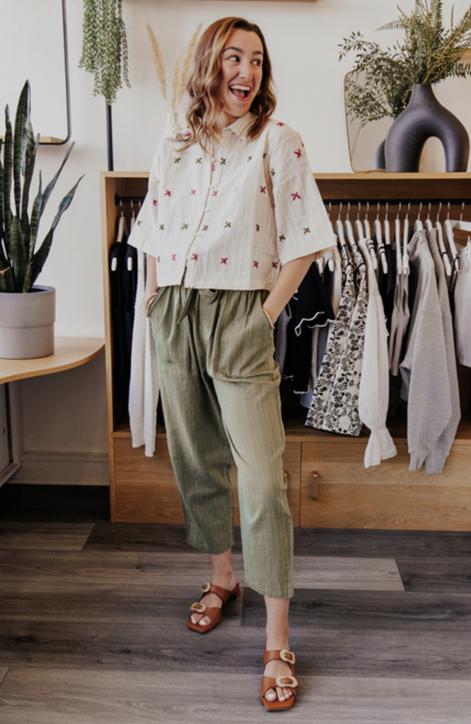 MAISON ANANA COLLEEN POP STITCH BUTTON UP