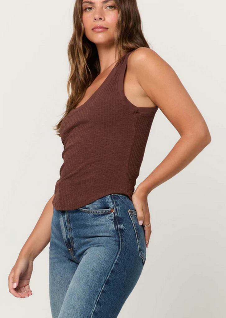 PROJECT SOCIAL T SUKI SCOOP NECK RIB TANK