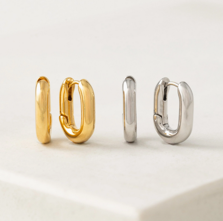 LOVER'S TEMPO SMALL PAPERCLIP PUFF HOOPS