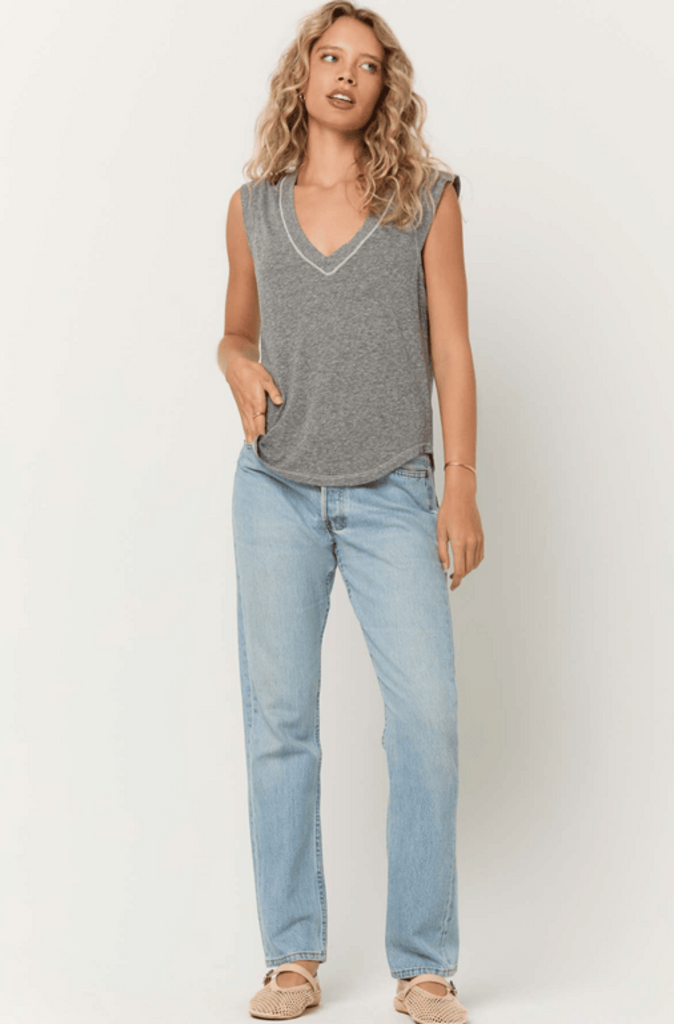 PROJECT SOCIAL T RUE HEATHERED V NECK TANK