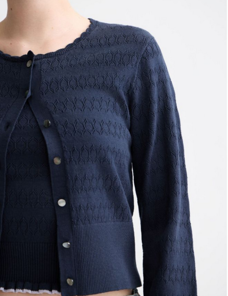 SCOTCH & SODA POINTELLE KNITTED CARDIGAN