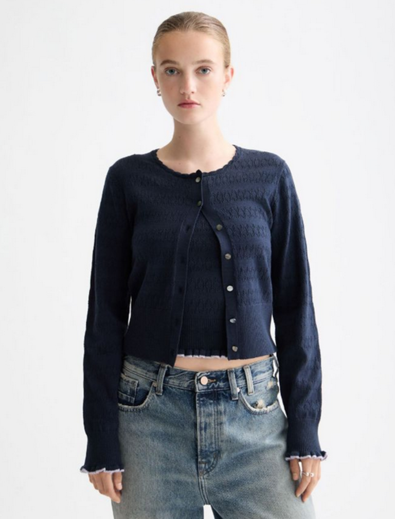 SCOTCH & SODA POINTELLE KNITTED CARDIGAN