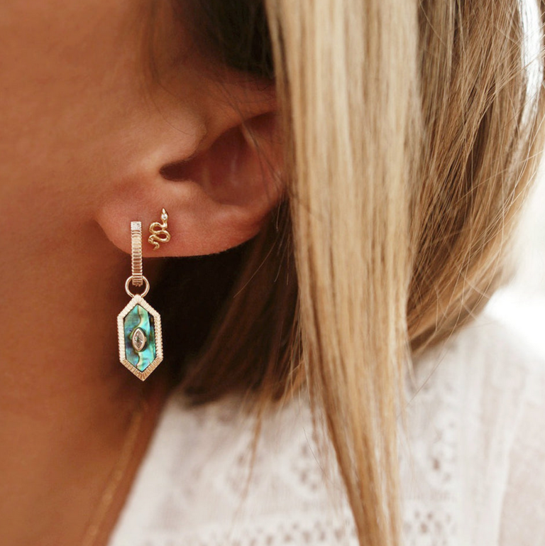 ELIZABETH STONE GAURDIAN HOOPS