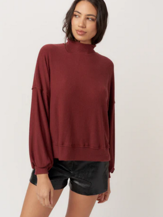 PROJECT SOCIAL T BECCA COZY RIB FUNNEL NECK TOP