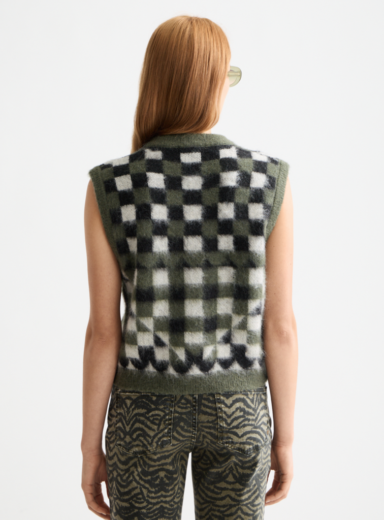 SCOTCH & SODA CHECKERED KNIT VEST