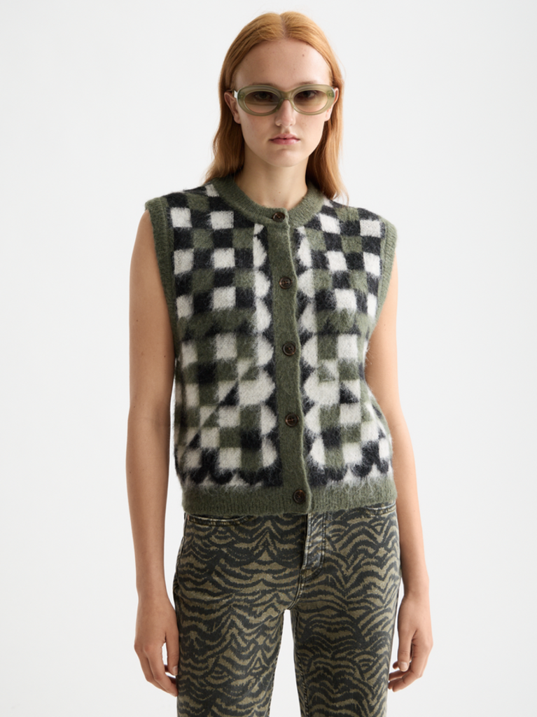 SCOTCH & SODA CHECKERED KNIT VEST