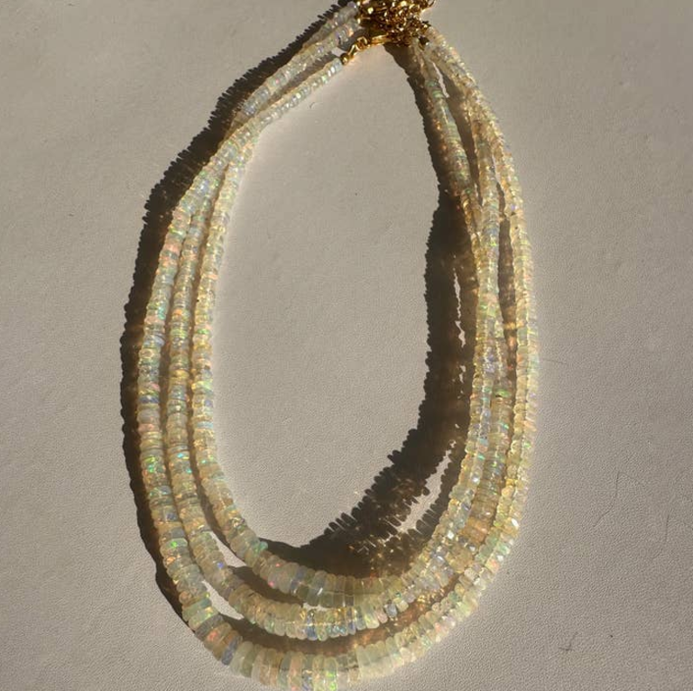 ANOKHI GREEN ETHIOPIAN BEADED OPAL NECKLACE