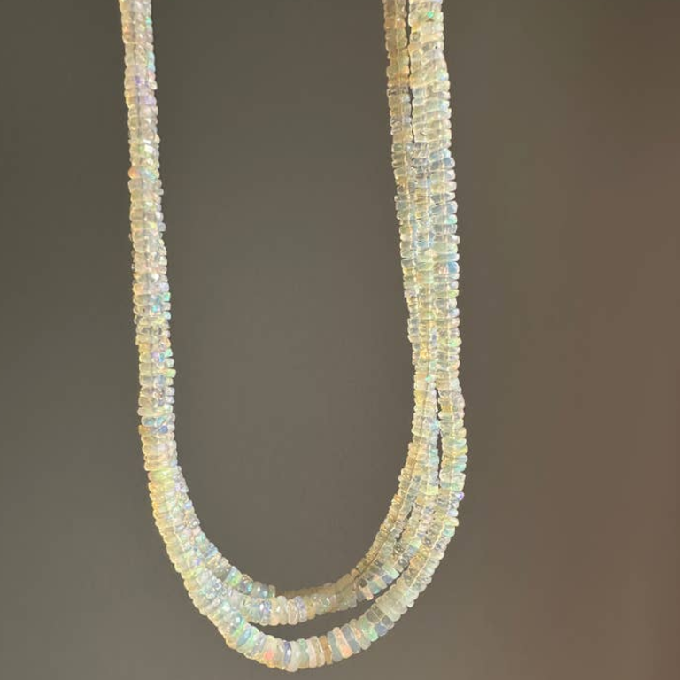 ANOKHI GREEN ETHIOPIAN BEADED OPAL NECKLACE