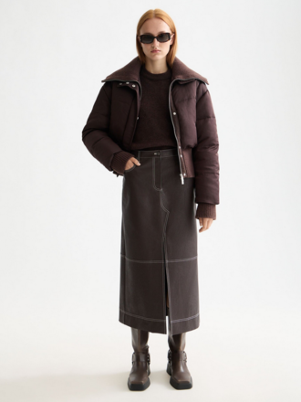 SCOTCH & SODA BRANDI FAUX LEATHER MIDI