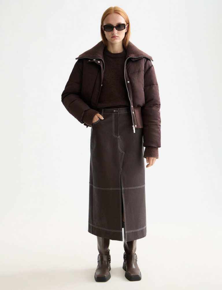 SCOTCH & SODA BRANDI FAUX LEATHER MIDI
