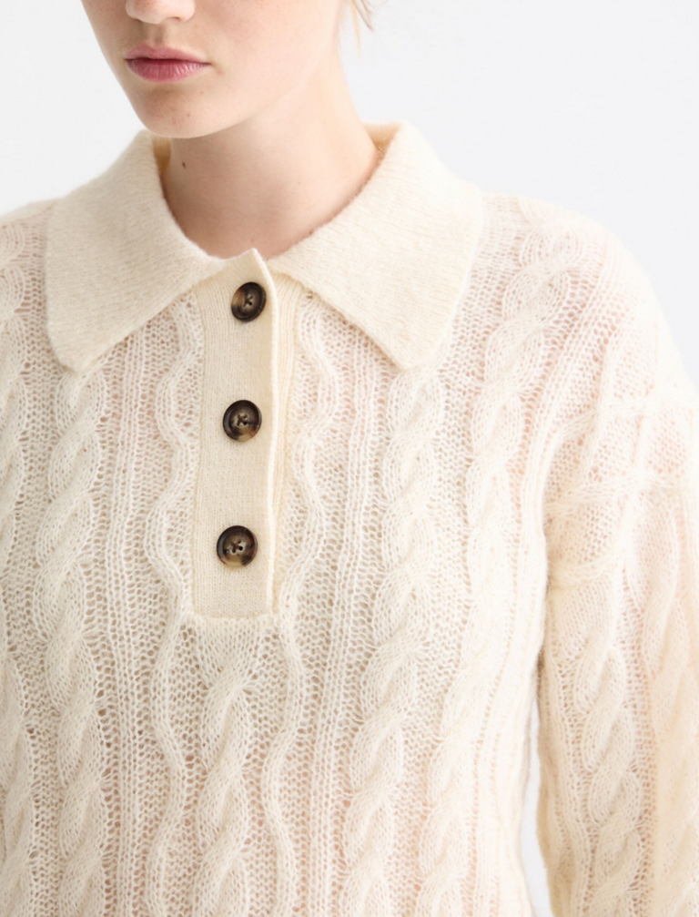 SCOTCH & SODA ELLEN CABLE STITCH POLO