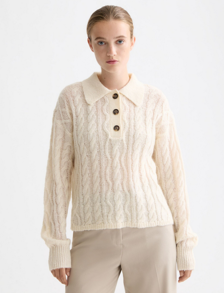 SCOTCH & SODA ELLEN CABLE STITCH POLO