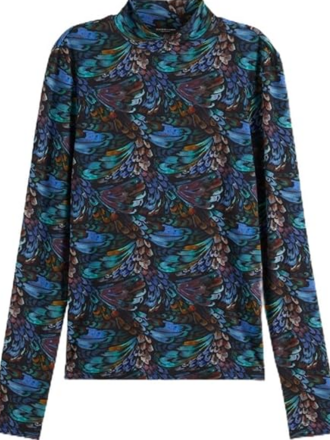 SCOTCH & SODA PRINTED MOCK NECK