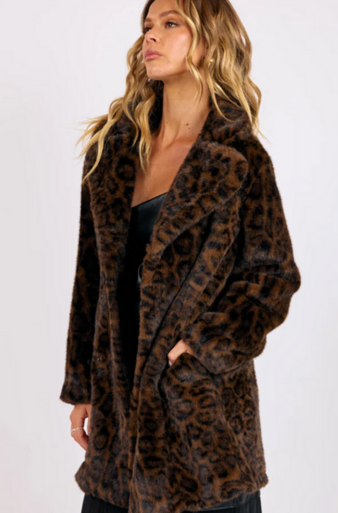 SAGE THE LABEL MARGOT LEO FAUX FUR COAT
