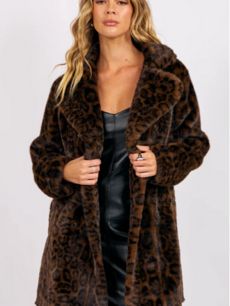 SAGE THE LABEL MARGOT LEO FAUX FUR COAT