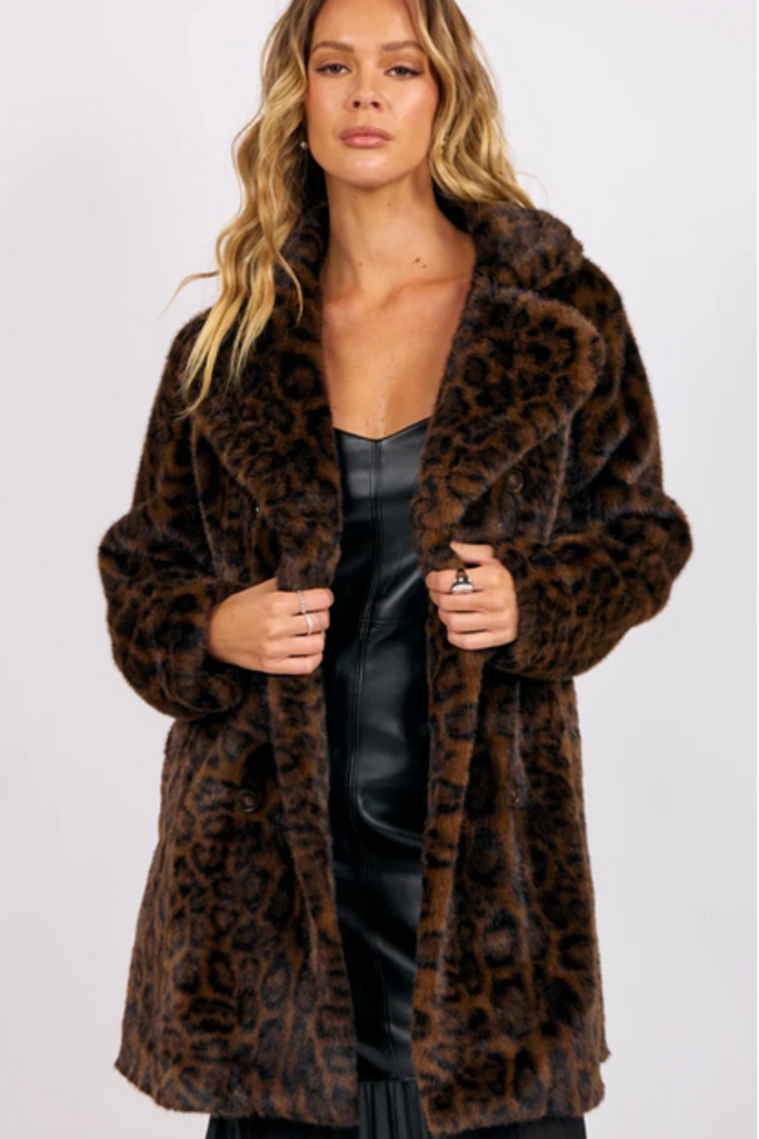 SAGE THE LABEL MARGOT LEO FAUX FUR COAT