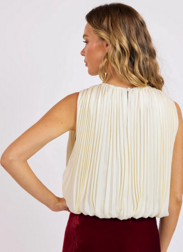 SAGE THE LABEL AMOUR PLEATED BUBBLE HEM TOP