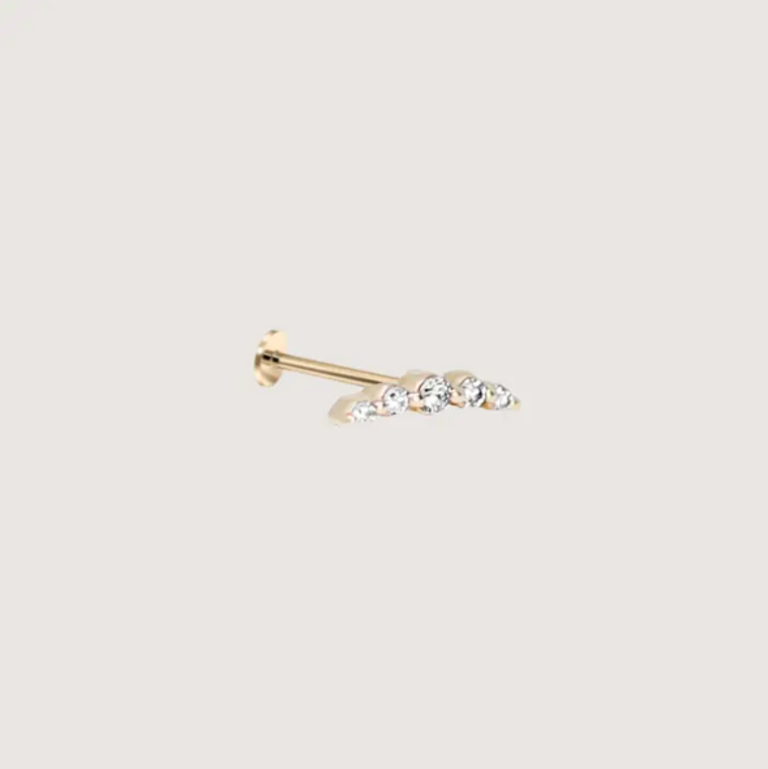WHXTE ATELIER CRESCENT DIAMOND STUD