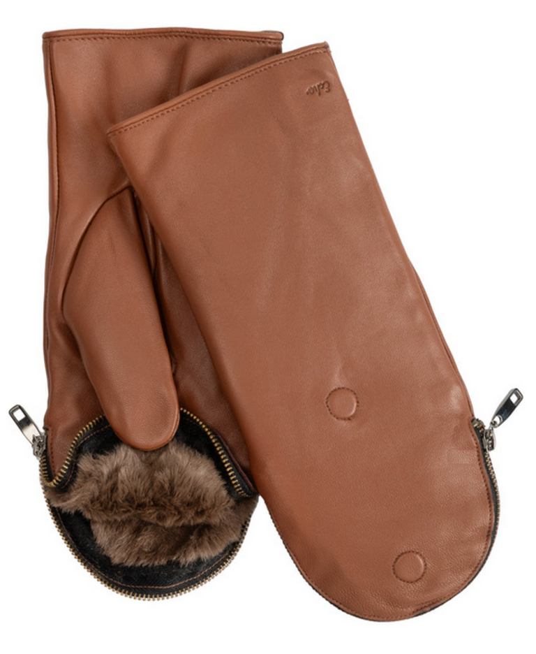 ZIP TOP FAUX FUR LEATHER GLOVE
