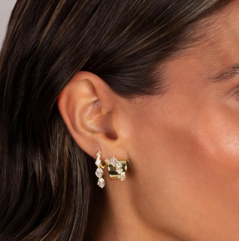 ADINA EDEN CASCADE HUGGIE EARRINGS