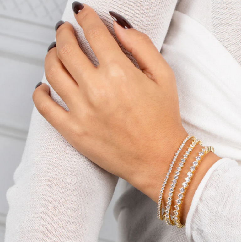 ADINA EDEN THIN THREE PRONG TENNIS BRACELET