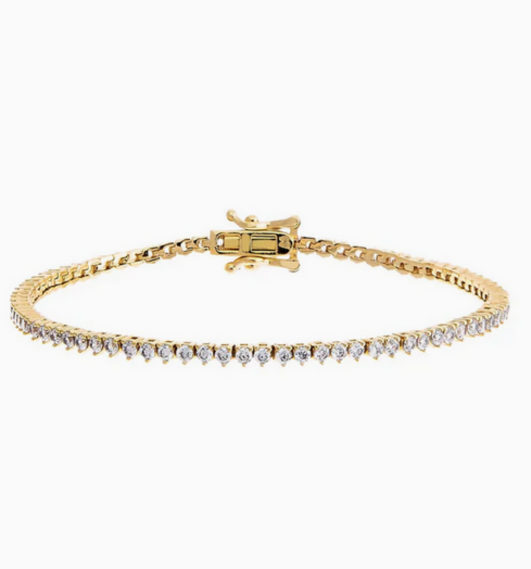 ADINA EDEN THIN THREE PRONG TENNIS BRACELET