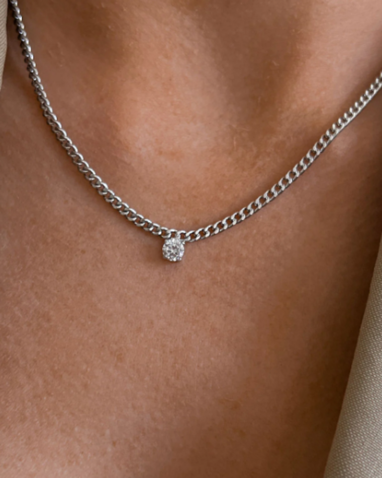 LUV AJ BARDOT STUD CHARM NECKLACE