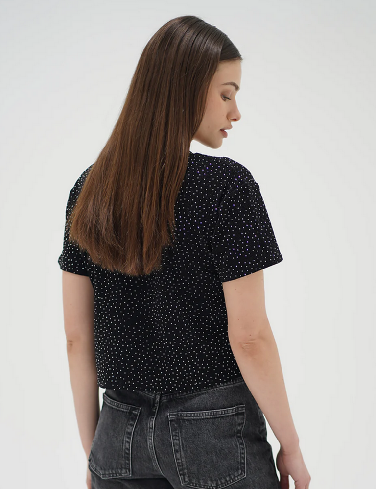 LNA BROOKLYN STUDDED TEE