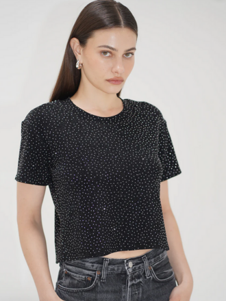 LNA BROOKLYN STUDDED TEE