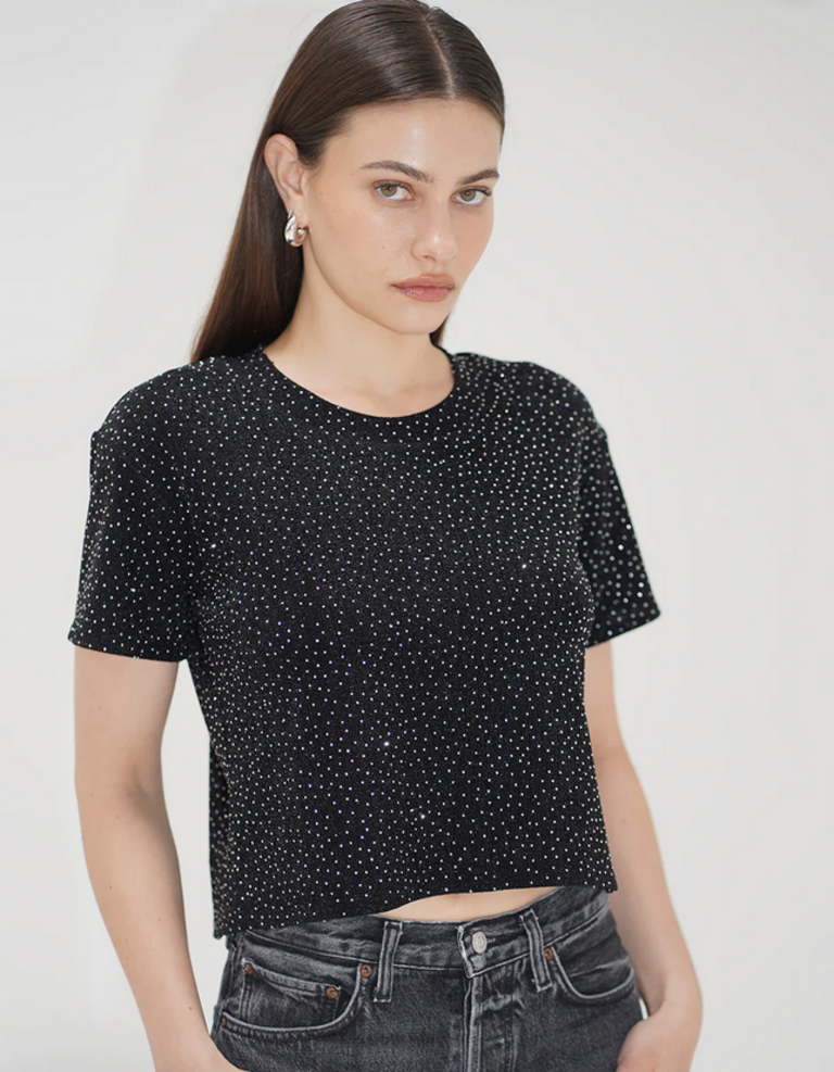 LNA BROOKLYN STUDDED TEE