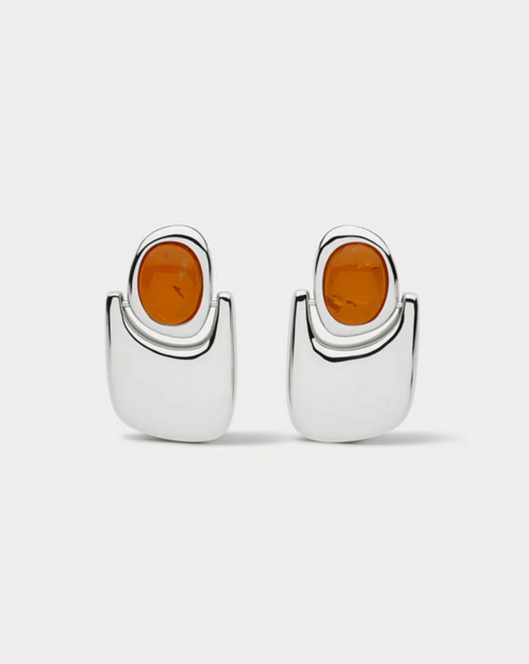 LUV AJ THE AMBER HONEY RESIN STATEMENT EARRING