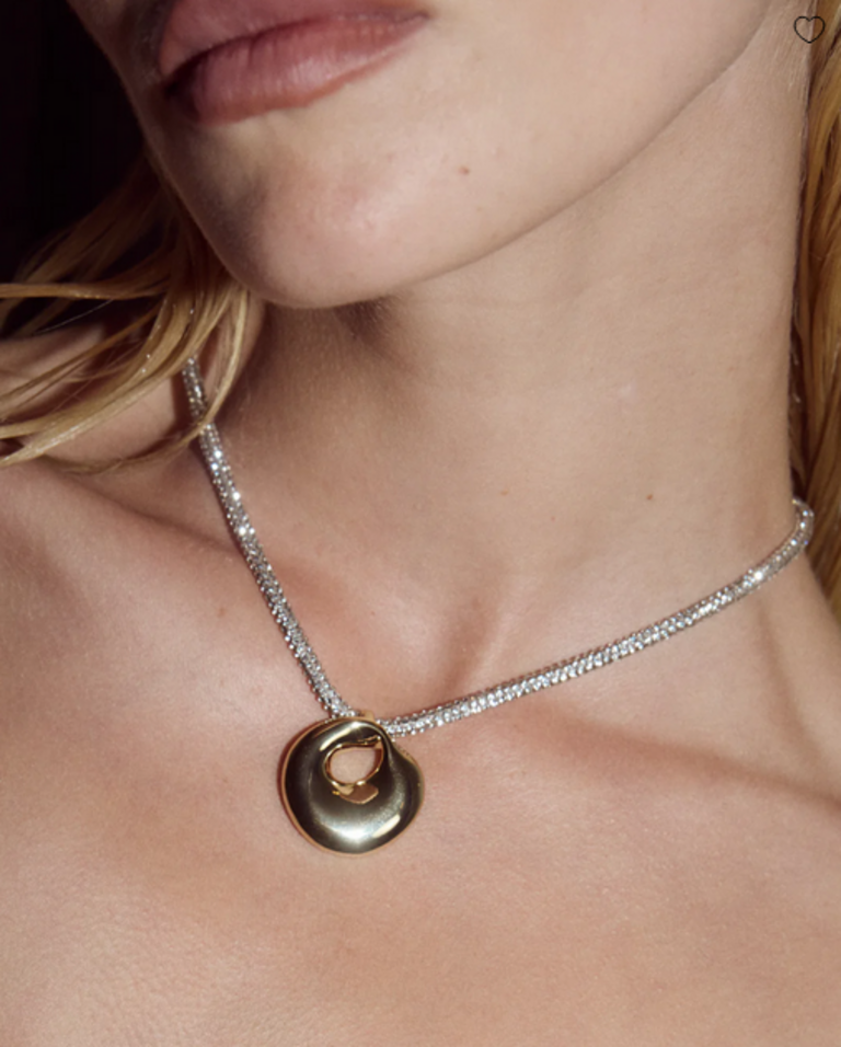 LUV AJ THE MERCURY DISC SPARKLE NECKLACE