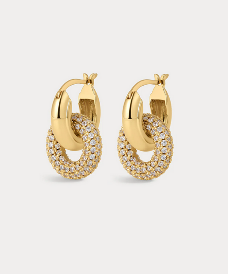 LUV AJ THE PAVE INTERLOCK HOOP