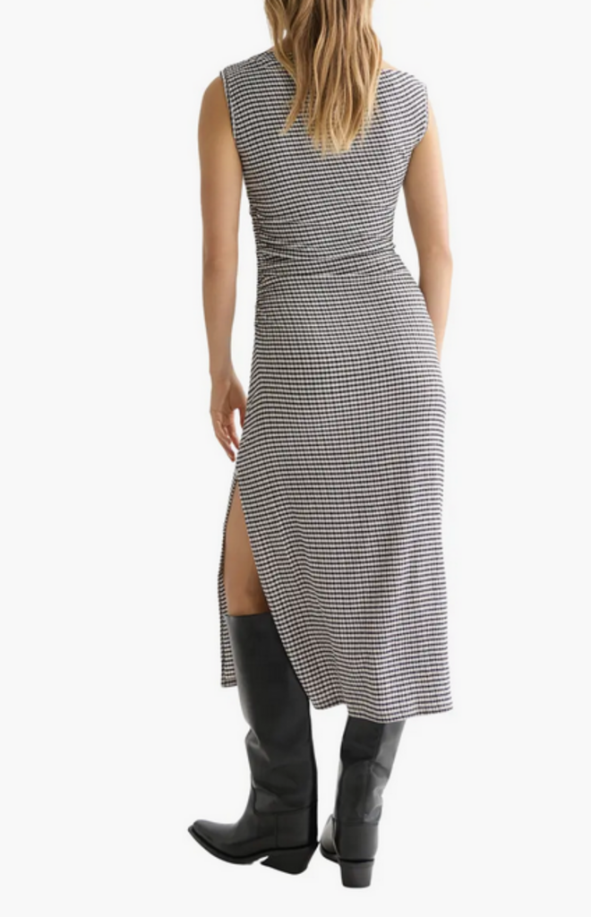 SCOTCH & SODA STRUCTURED GINGHAM DRAPEY MIDI