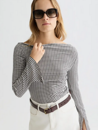 SCOTCH & SODA DRAPEY GINGHAM L/S TOP
