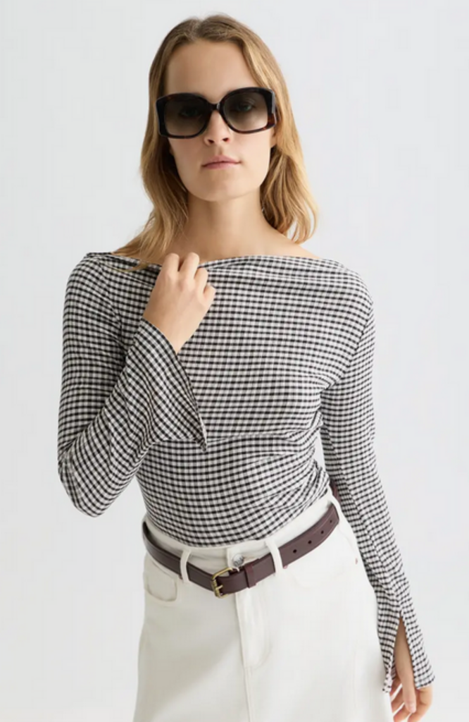 SCOTCH & SODA DRAPEY GINGHAM L/S TOP
