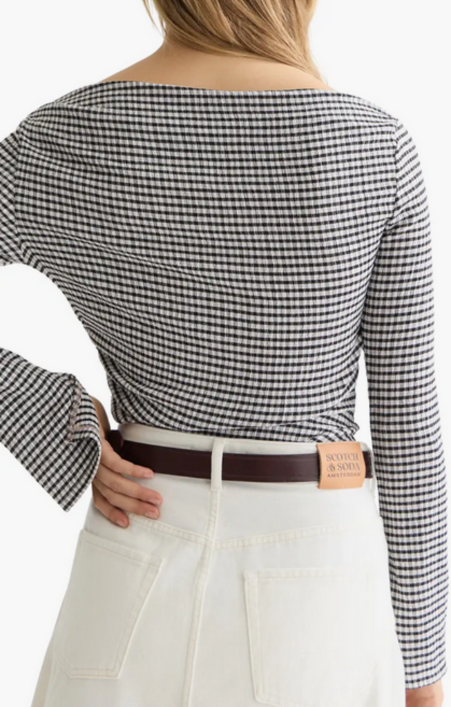 SCOTCH & SODA DRAPEY GINGHAM L/S TOP