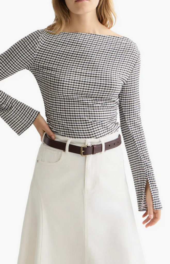 SCOTCH & SODA DRAPEY GINGHAM L/S TOP