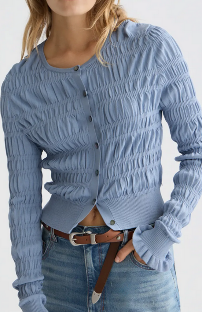 SCOTCH & SODA SMOCK STITCH CREW NECK CARDI