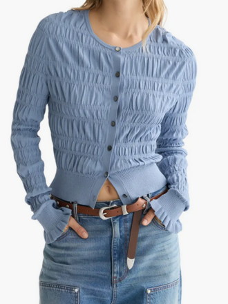 SCOTCH & SODA SMOCK STITCH CREW NECK CARDI