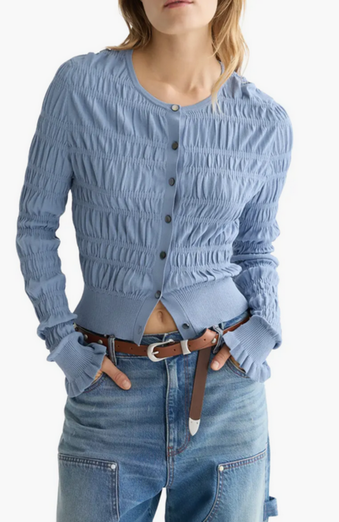 SCOTCH & SODA SMOCK STITCH CREW NECK CARDI