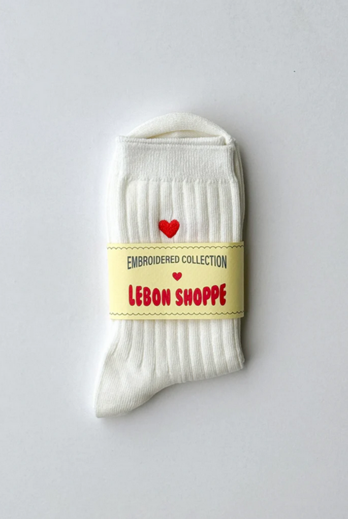 LE BON SHOPPE EMBROIDERED HER SOCK