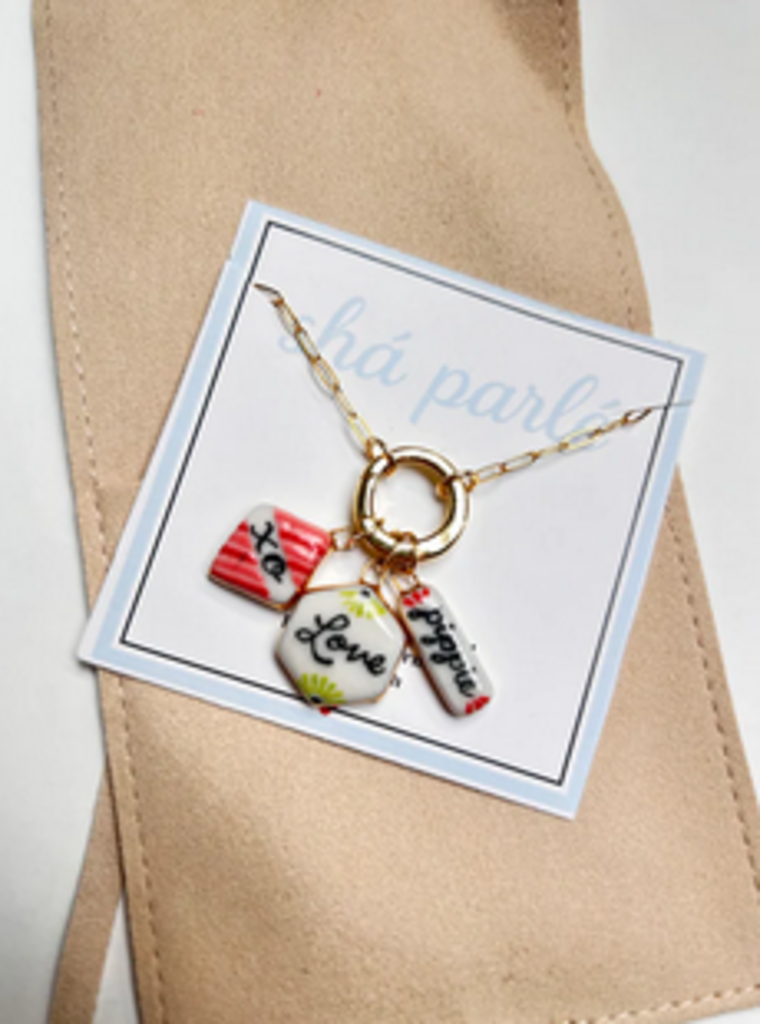 SHA PARLE PAPERCLIP CHAIN W/ CHARM HOLDER