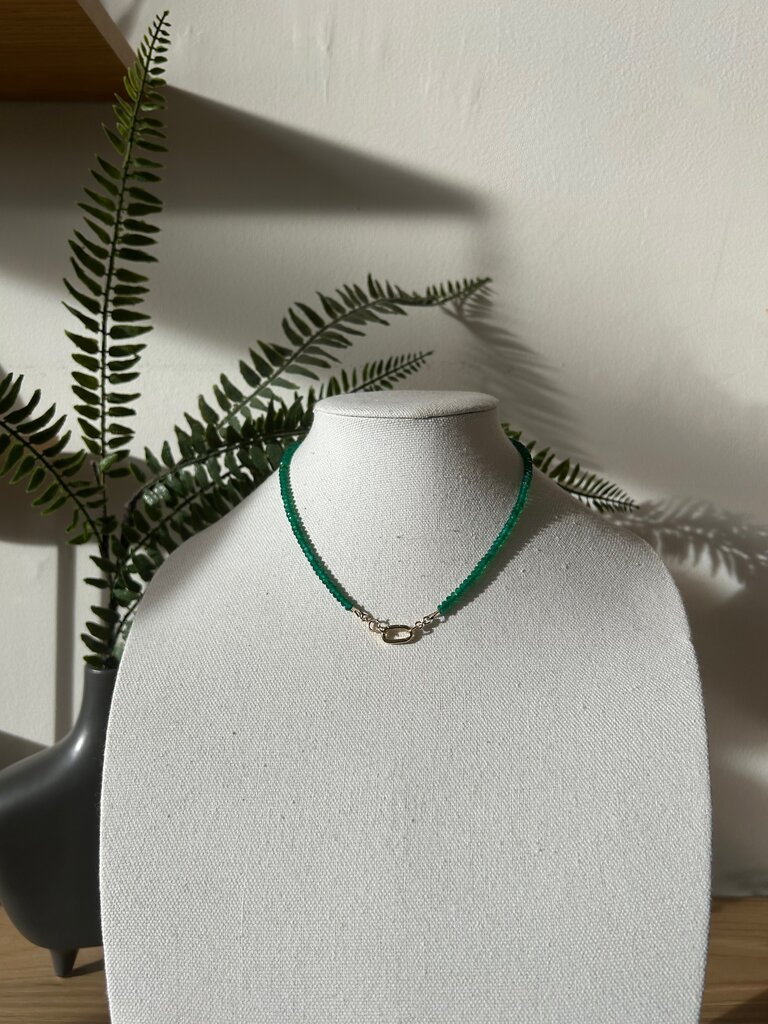 SHA PARLE GEMSTONE CHAIN W/ CHARM HOLDER