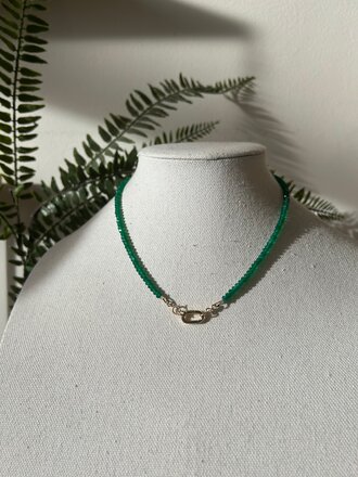 SHA PARLE GEMSTONE CHAIN W/ CHARM HOLDER